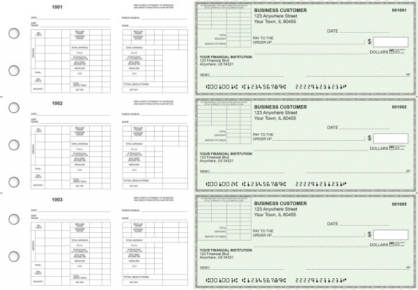 Green Safety Multi-Purpose Corner Voucher Business Checks | BU3-7GRN01-MPV