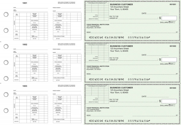 Green Safety Multi-Purpose Corner Voucher Business Checks | BU3-7GRN01-MPV