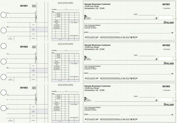 Green Knit Disbursement Payroll Business Checks | BU3-7GRN02-FSP