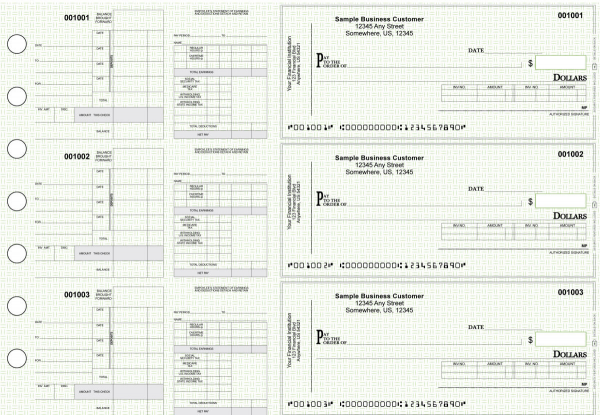 Green Knit Itemized Disbursement Payroll Business Checks | BU3-7GRN02-IDP