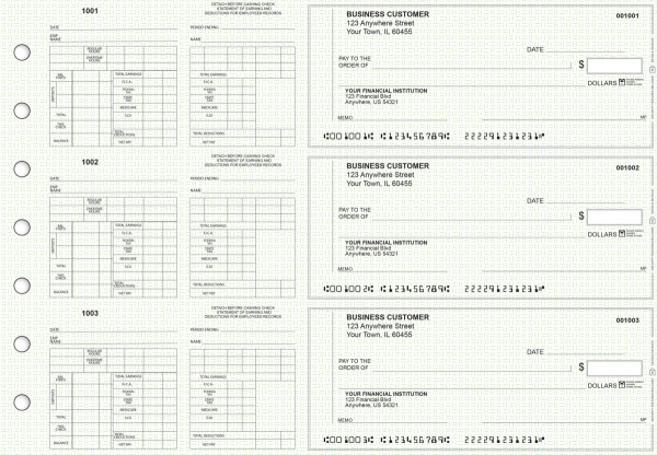 Green Knit Multi-Purpose Counter Signature Business Checks | BU3-7GRN02-MPC