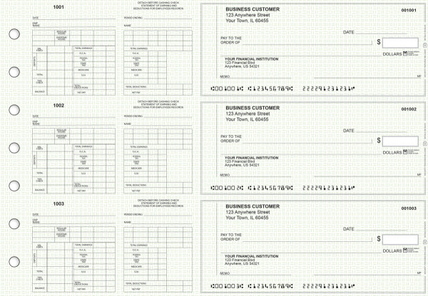 Green Knit Multi-Purpose Counter Signature Business Checks | BU3-7GRN02-MPC