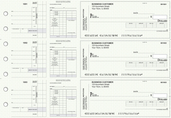 Green Knit Payroll Invoice Business Checks | BU3-7GRN02-PIN