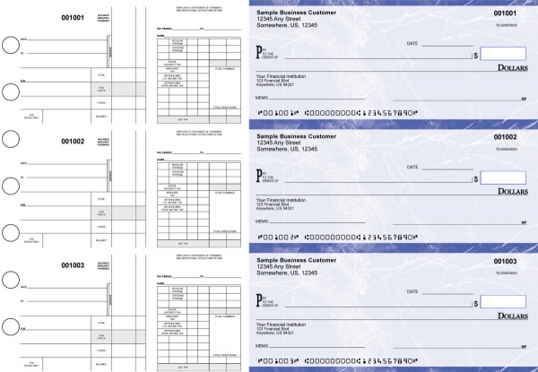 Blue Marble Disbursement Payroll Business Checks | BU3-7LMA01-FSP