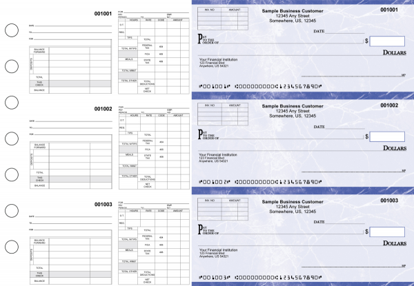 Blue Marble Multipurpose Invoice Payroll Business Checks | BU3-7LMA01-MIP