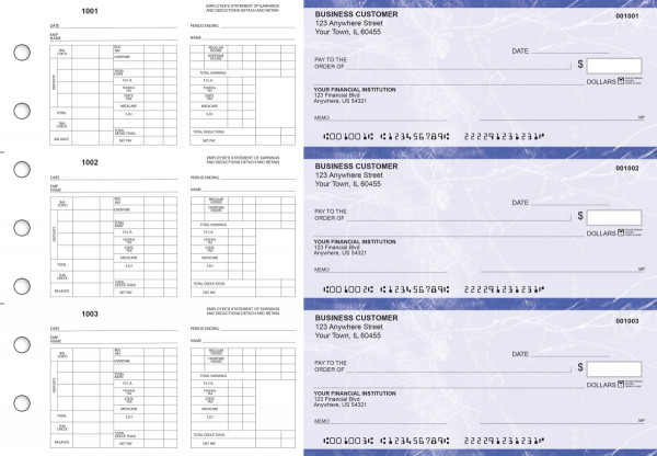 Blue Marble Multi-Purpose Hourly Voucher Business Checks | BU3-7LMA01-MPH