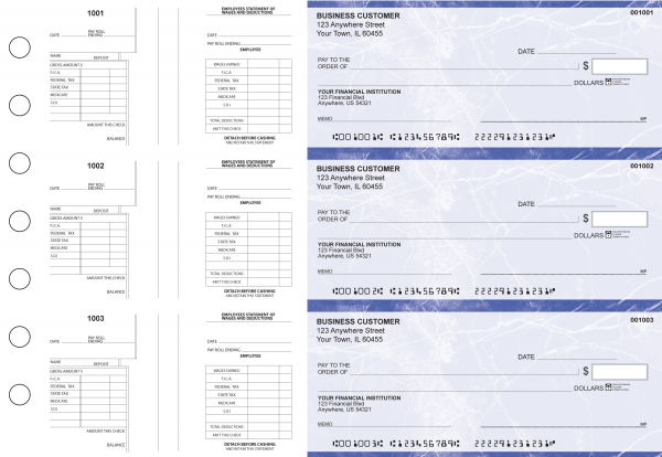 Blue Marble Multi-Purpose Salary Voucher Business Checks | BU3-7LMA01-MPS