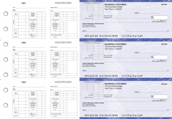 Blue Marble Multi-Purpose Corner Voucher Business Checks | BU3-7LMA01-MPV