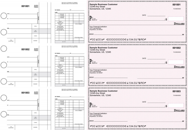 Pink Safety Disbursement Payroll Business Checks | BU3-7PSF01-FSP