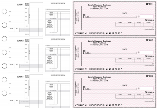 Pink Safety Itemized Disbursement Payroll Business Checks | BU3-7PSF01-IDP