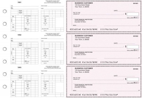 Pink Safety Multi-Purpose Counter Signature Business Checks | BU3-7PSF01-MPC