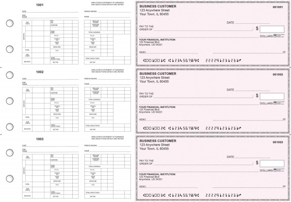Pink Safety Multi-Purpose Hourly Voucher Business Checks | BU3-7PSF01-MPH