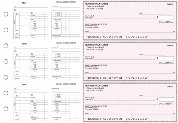 Pink Safety Multi-Purpose Hourly Voucher Business Checks | BU3-7PSF01-MPH