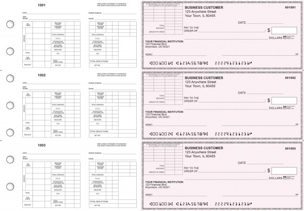 Pink Safety Multi-Purpose Corner Voucher Business Checks | BU3-7PSF01-MPV