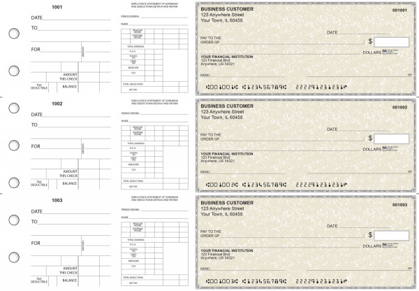 Tan Parchment Dual Purpose Voucher Business Checks | BU3-7TPM01-DPV