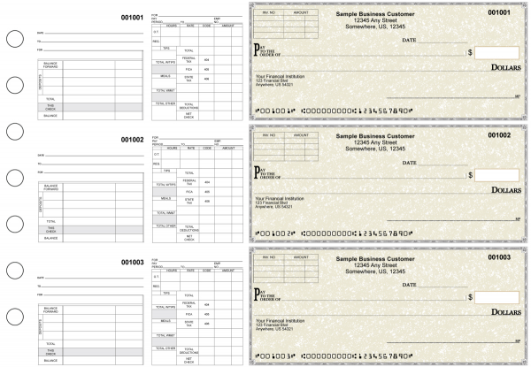 Tan Parchment Multipurpose Invoice Payroll Business Checks | BU3-7TPM01-MIP