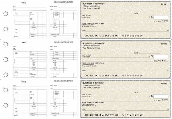 Tan Parchment Multi-Purpose Hourly Voucher Business Checks | BU3-7TPM01-MPH