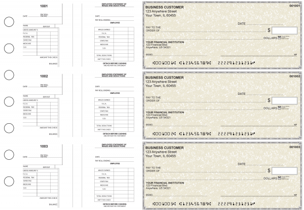 Tan Parchment Multi-Purpose Salary Voucher Business Checks | BU3-7TPM01-MPS