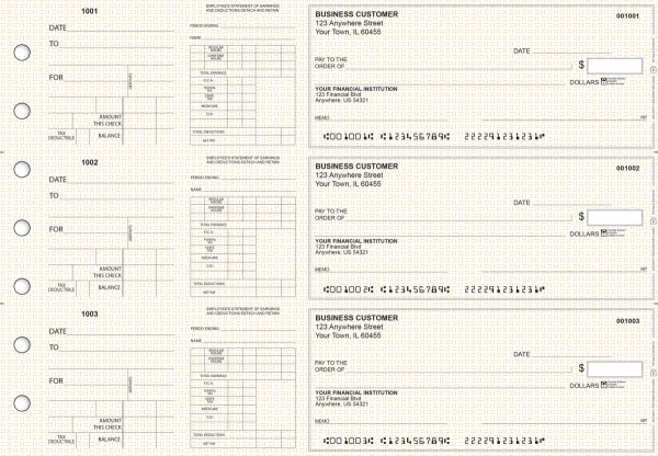 Tan Knit Dual Purpose Voucher Business Checks | BU3-7TPM02-DPV
