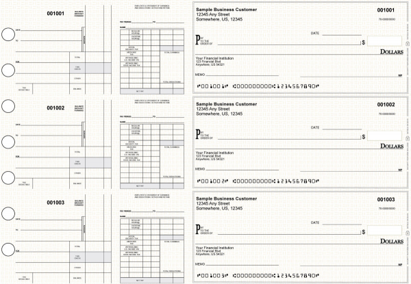 Tan Knit Disbursement Payroll Business Checks | BU3-7TPM02-FSP