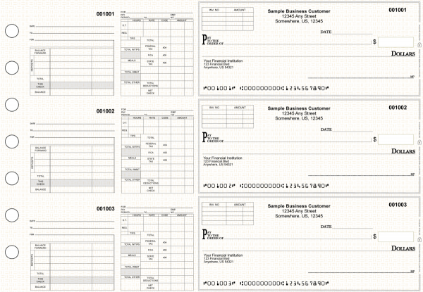 Tan Knit Multipurpose Invoice Payroll Business Checks | BU3-7TPM02-MIP