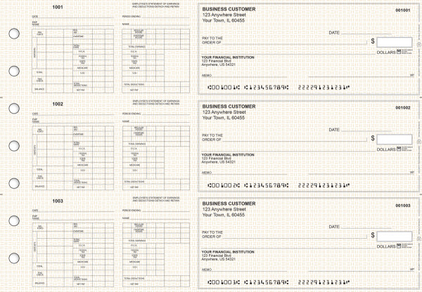 Tan Knit Multi-Purpose Hourly Voucher Business Checks | BU3-7TPM02-MPH