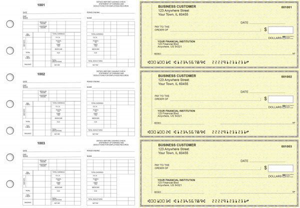 Yellow Safety Multi-Purpose Counter Signature Business Checks | BU3-7YEL01-MPC