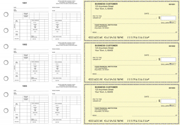 Yellow Safety Multi-Purpose Counter Signature Business Checks | BU3-7YEL01-MPC