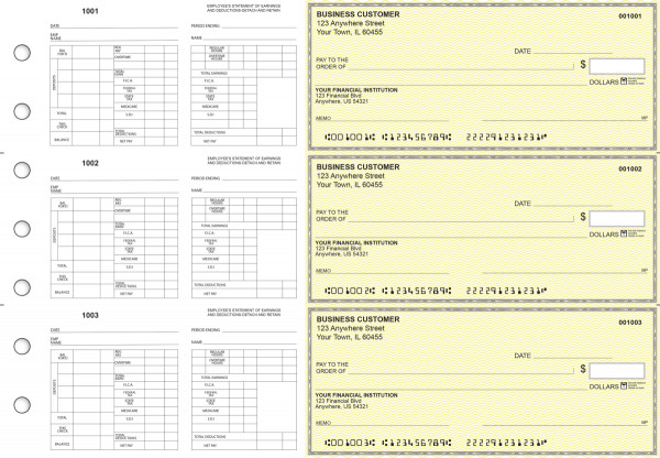 Yellow Safety Multi-Purpose Hourly Voucher Business Checks | BU3-7YEL01-MPH