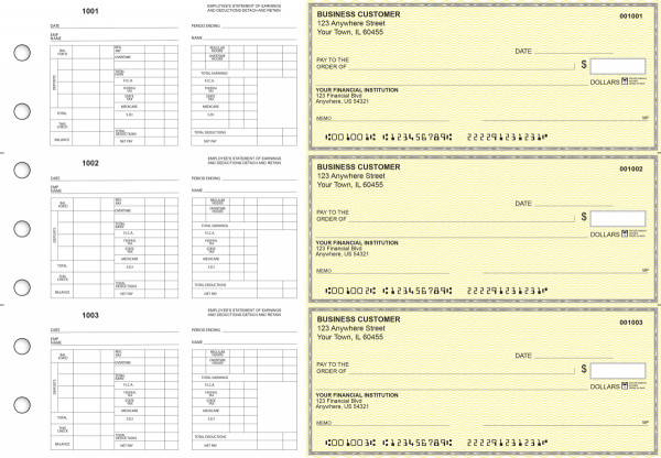 Yellow Safety Multi-Purpose Hourly Voucher Business Checks | BU3-7YEL01-MPH