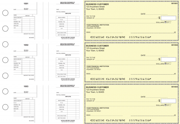 Yellow Safety Multi-Purpose Salary Voucher Business Checks | BU3-7YEL01-MPS