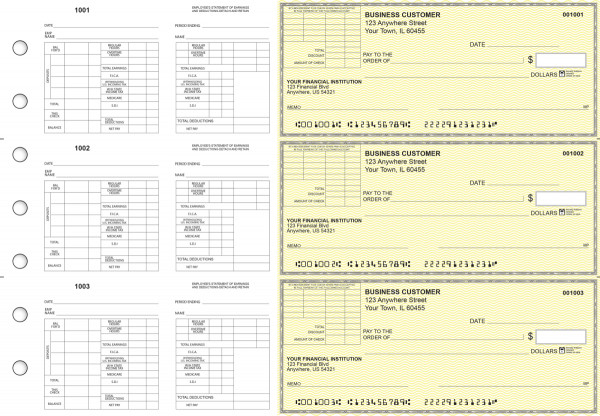 Yellow Safety Multi-Purpose Corner Voucher Business Checks | BU3-7YEL01-MPV