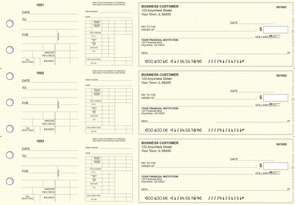 Yellow Knit Dual Purpose Voucher Business Checks | BU3-7YEL02-DPV