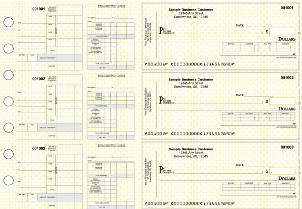 Yellow Knit Itemized Disbursement Payroll Business Checks | BU3-7YEL02-IDP