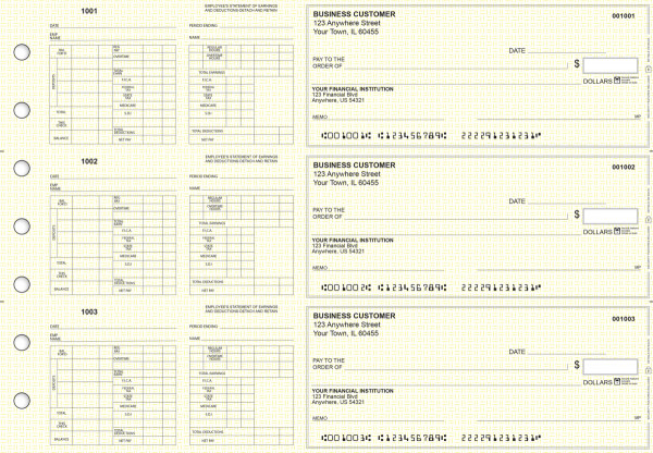 Yellow Knit Multi-Purpose Hourly Voucher Business Checks | BU3-7YEL02-MPH