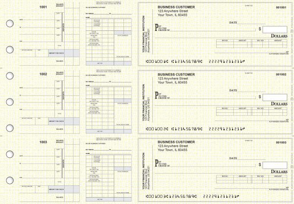 Yellow Knit Payroll Invoice Business Checks | BU3-7YEL02-PIN