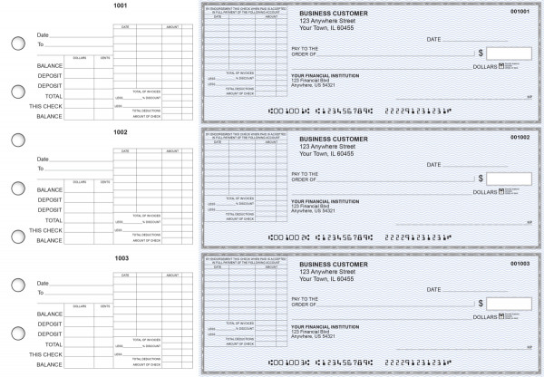 Blue Safety General Itemized Invoice Business Checks | BU3-BLU01-GII