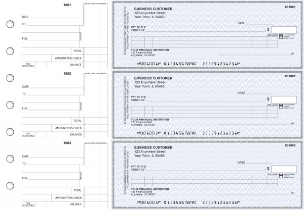 Blue Safety Itemized Counter Signature Business Checks | BU3-BLU01-ICS