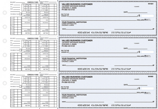 Blue Safety Payroll Business Checks | BU3-BLU01-PAY