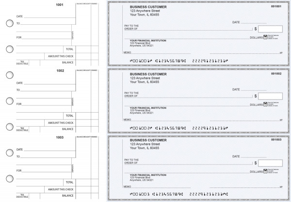 Blue Safety Standard Counter Signature Business Checks | BU3-BLU01-SCS