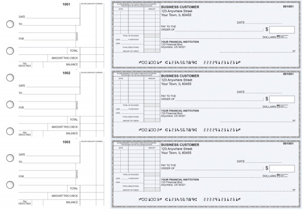 Blue Safety Standard Itemized Invoice Business Checks | BU3-BLU01-SII