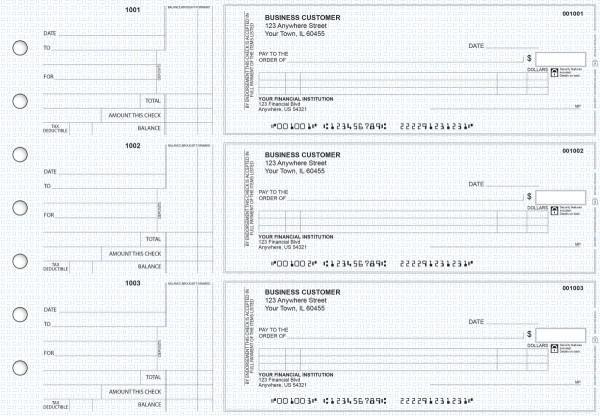 Blue Knit Standard Itemized Counter Signature Business Checks | BU3-BLU02-ICS