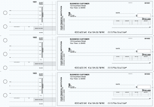 Blue Knit Invoice Business Checks | BU3-BLU02-INV