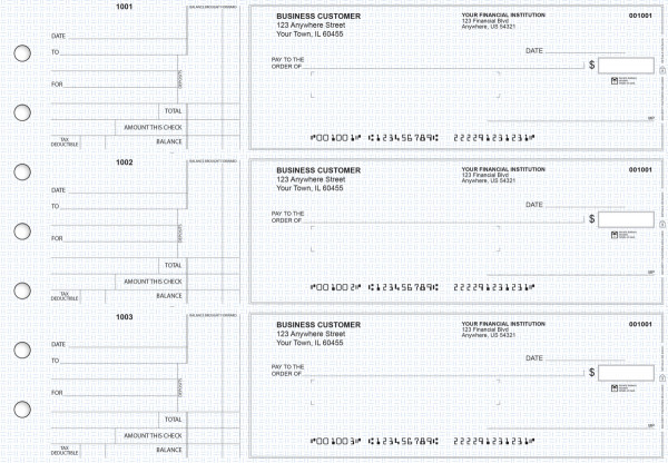 Blue Knit Standard Mailer Business Checks | BU3-BLU02-SML