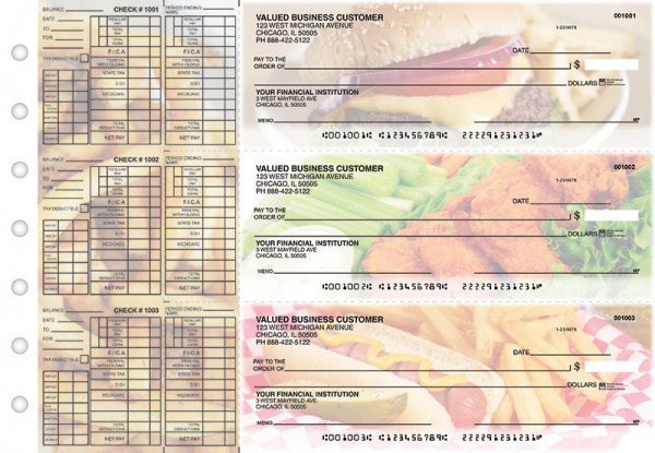 American Cuisine Payroll Designer Business Checks  | BU3-CDS01-PAY