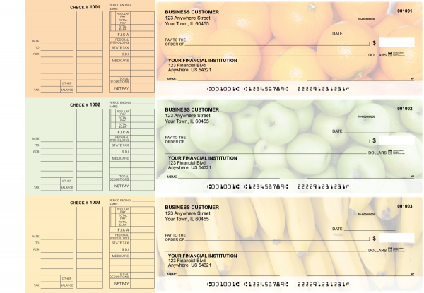 Fruit Multi Purpose Designer Business Checks | BU3-CDS03-DEP