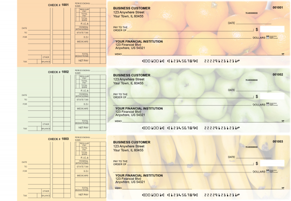 Fruit Multi Purpose Designer Business Checks  | BU3-CDS03-DEP