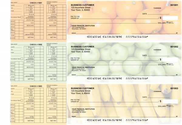 Fruit Payroll Designer Business Checks  | BU3-CDS03-PAY