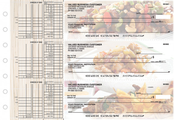 Chinese Cuisine Multi Purpose Designer Business Checks  | BU3-CDS04-DEP