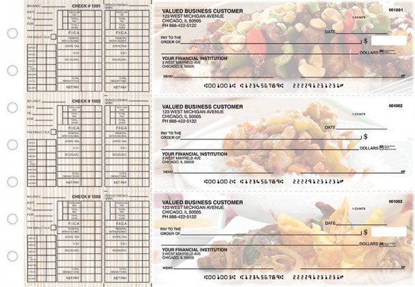 Chinese Cuisine Payroll Designer Business Checks  | BU3-CDS04-PAY